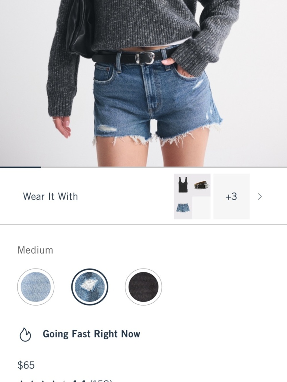 Abercrombie & Fitch High rise 4” Jean shorts. - Picture 2 of 4